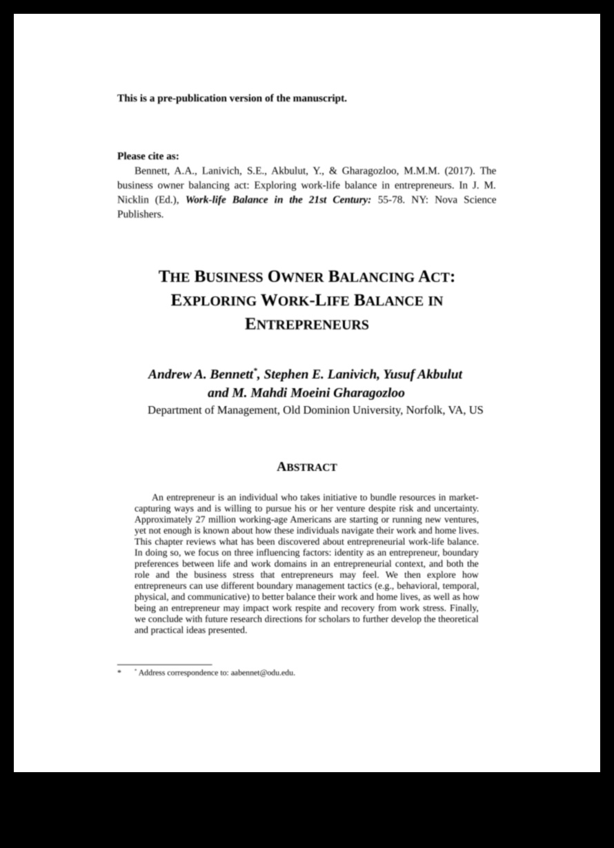 חוק האיזון: איזון בין עבודה לחיים לבעלי עסקים קטנים